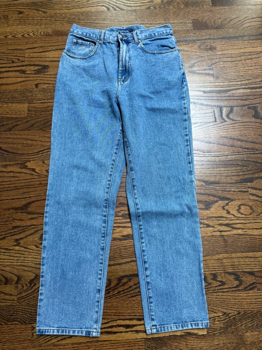 Vintage Faconnable Straight Leg Jeans in Medium Blue Denim